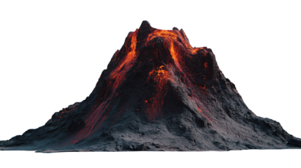 a volcano with lava and lava on top