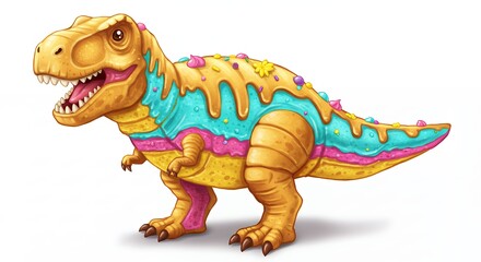 Fototapeta premium Cartoon dinosaur illustration colorful artistic image design