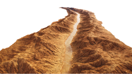 a large hill with a dirt road going up it