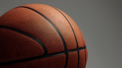 Orange Basketball Isolated on Gray Background
