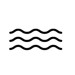 Minimalist Black Water Waves Icon

