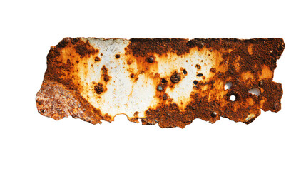 a piece of rusted metal with holes on it