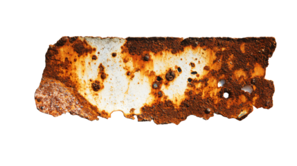 a piece of rusted metal with holes on it