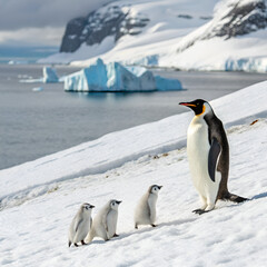 penguin on the rocks
