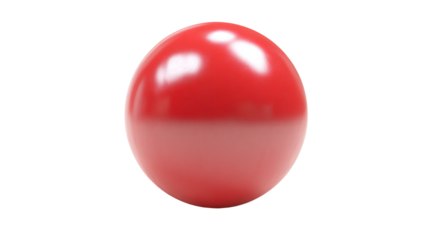 a red balloon is floating on a white surface
