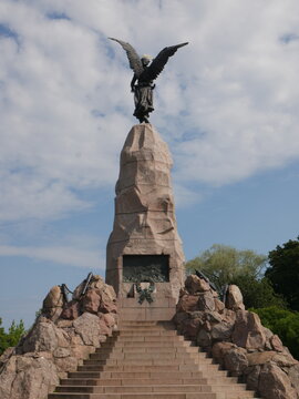 Beautiful shot of the Russalka Memorial, erected on 7 September 1902 in Kadriorg, Tallinn, Estonia to mark the 9th anniversary of the sinking of the Russian warship Russalka, or "Mermaid"