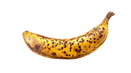 a banana with spots on it sitting on a table