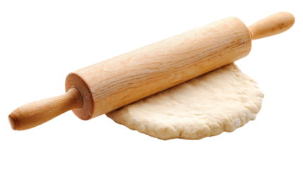 a rolling pin with a pastry crust on a white surface