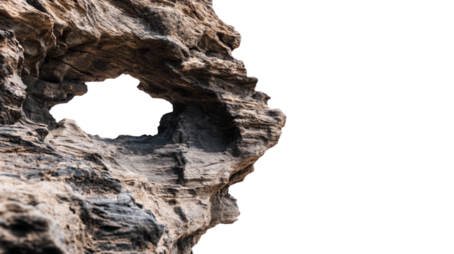 a bird is perched on a rock formation