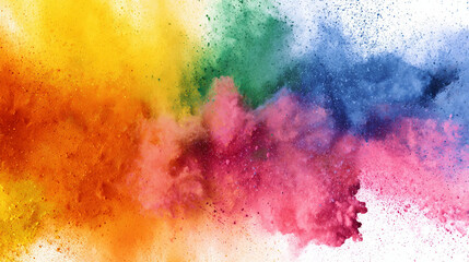 Obraz premium Watercolor and Spray-Paint Style Rainbow Splash Color Art, Generative AI