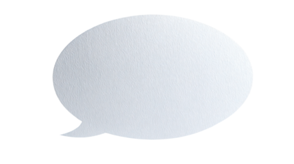 a white speech bubble with a shadow on a white background