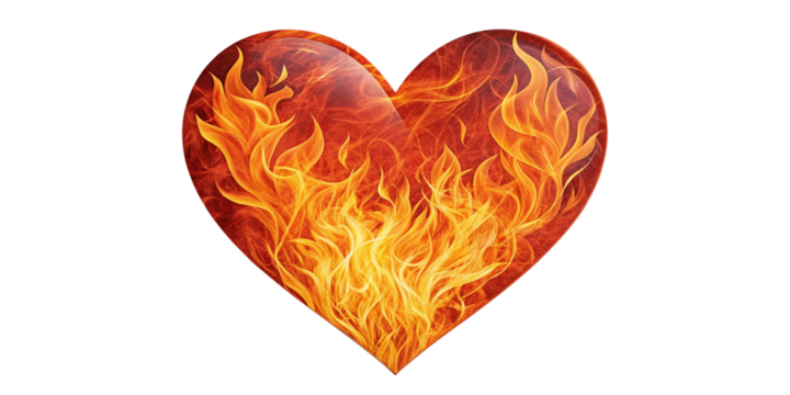Fiery Heart of Flames on Transparent Background – Symbol of Passion and Burning Love
Realistic Blazing Fire Heart – Intense Flame Symbol of Romance and Emotions