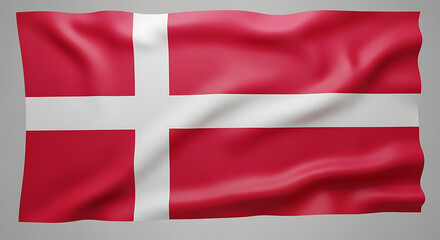 Fototapeta premium The beautiful Danish flag waving in the breeze