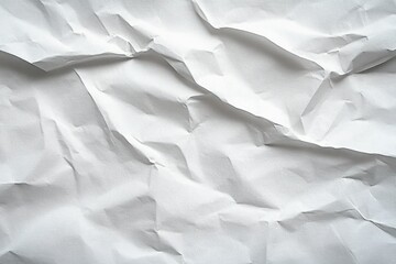 Obraz premium Close-up of a sheet of crumpled white paper with irregular folds and shadows creating textured surface detail
