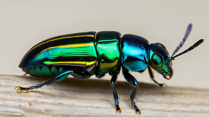 Fototapeta premium Vibrant Jewel Beetle: A Close-Up Study