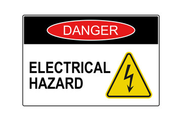 Electrical hazard danger sign vector illustration