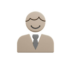 3d business man icon isolated on white 