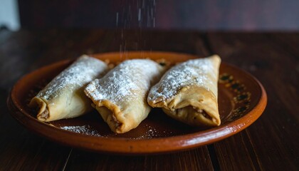 Sweet pastries dusted with powdered sugar