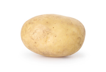 One fresh raw potato isolated on white