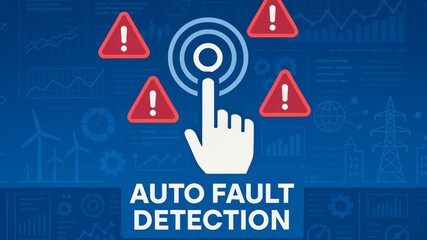 Auto fault detection technology with hand pressing button alert for warning and engineering solutions enhancing energy sector efficiency and safety - Powered by Adobe