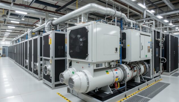 High-Tech Industrial Cooling System: A Glimpse into Modern Data Center Infrastructure
