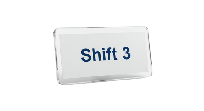 Shift 3 Keyboard Button Isolated on Pure White Seamless Background