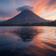 Arenal volcano view from lake
