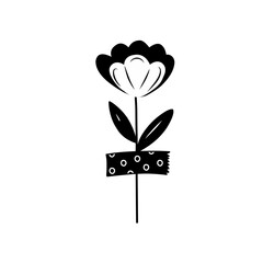 flower icon with black sticky tape