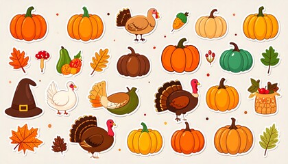 Thanksgiving themed stickers