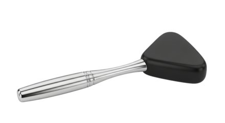 Silver Reflex Hammer with Black Head on Transparent Background Medical Diagnostic Tool for Neurological Examination in Studio Shot