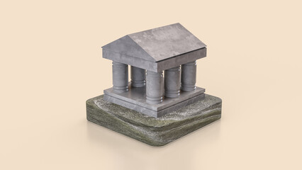 The Bank Building for Business concept 3d rendering.