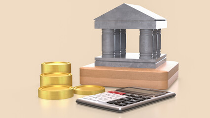 The Bank Building for Business concept 3d rendering.