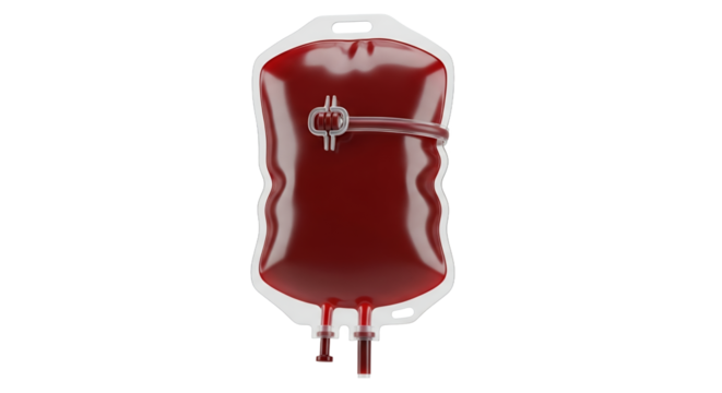 Translucent Blood Bag With Tubing on Transparent Background for Medical Use and Blood Donation - Powered by Adobe