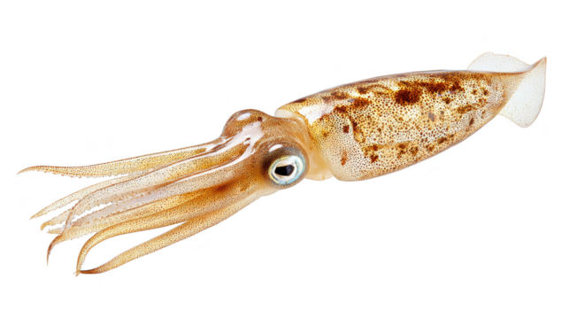 Mesmerizing squid, exploring the deep sea with flowing tentacles and elegant tail