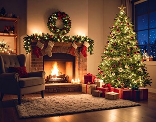 Cozy Christmas living room scene (1)