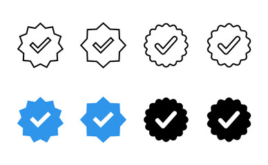 verified icon set. verification check mark. approved icon
