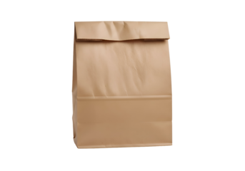 A brown paper bag against a black background.