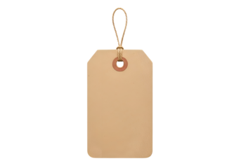 Empty kraft paper tag with a string.