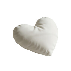 A white heart-shaped pillow on a white background