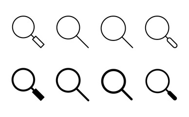 Search icon set. search magnifying glass icon