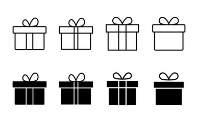 Gift icon set. gift vector icon. birthday gift