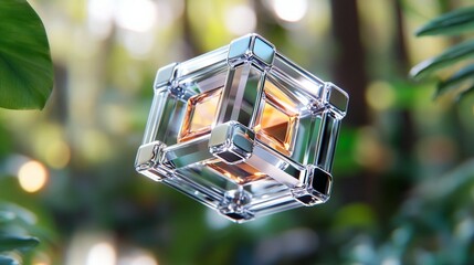 Glass Cube Abstract 3D Render