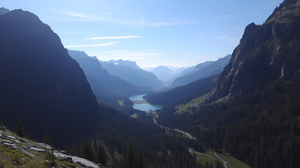 Blick auch den See umgeben von Berge