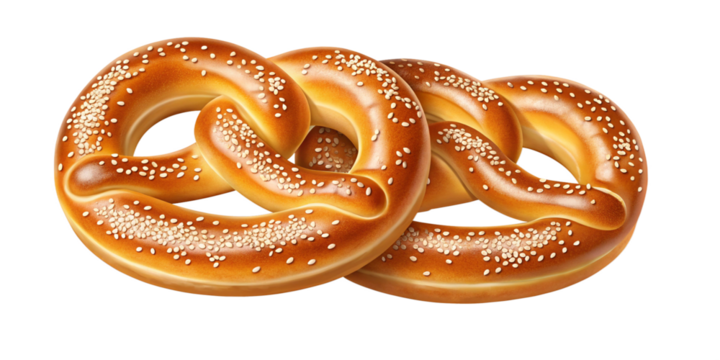 Realistic Digital Illustration of Freshly Baked Soft Pretzels with Golden-Brown Crust on Transparent Background
Glossy Twisted Pretzels with Coarse Salt – High-Detail Food Illustration Isolated on Tra - Powered by Adobe
