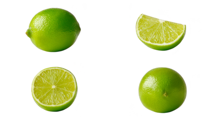 Closeup of vibrant green limes on a dark background, burst of citrus freshness