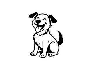 Minimalist Dog Vector Art – Smiling Pup Design