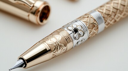 Luxury Gold Engraved Fountain Pen