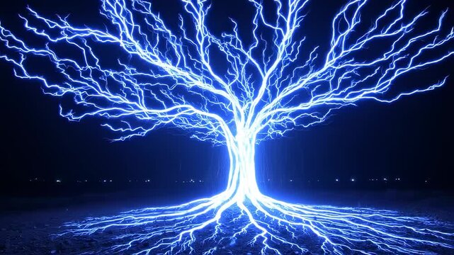 Electric energy tree illustration