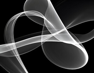 Abstract swirling white lines on black background (1)