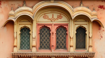 Obraz premium Ornate Architectural Window in Rajasthan, India